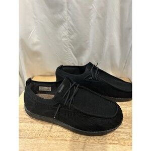 Itazero Distinto Shoes Mens 12.5 Black Knit Loafers Walking Arch Support Comfort